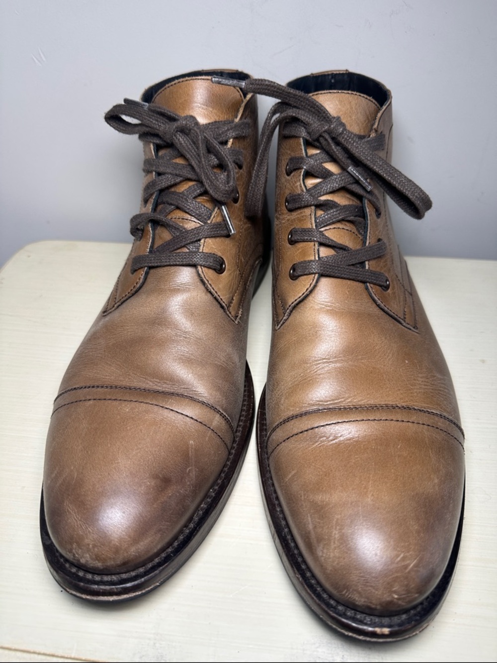 Thursday Boot Company Men's light brown Leather Cap-Toe Lace-Up Boots - Picture 5 of 11